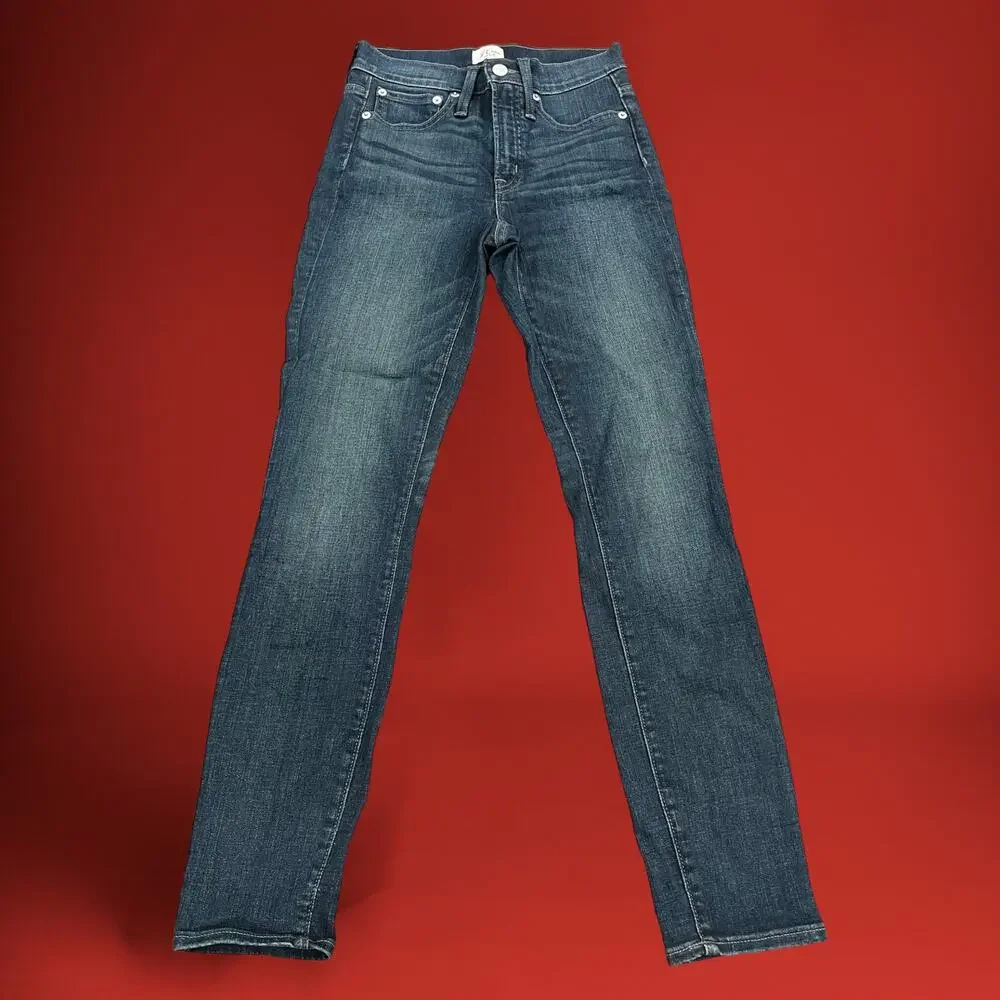 J. Crew Skinny Jeans Denim 9” Toothpick Re-Imagined Size 24 Dark Wash Y2K 90's